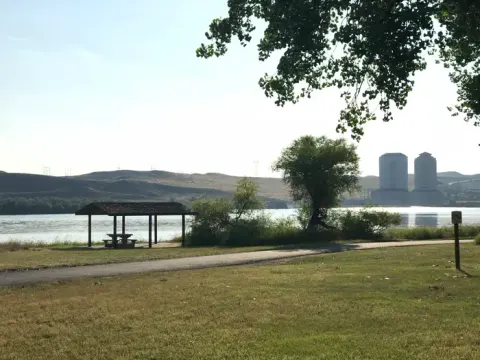 View of the power houses from the nature trail.