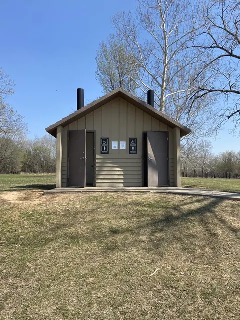 A photo of restroom by boat ramp Appalachia Bay Recreation Area