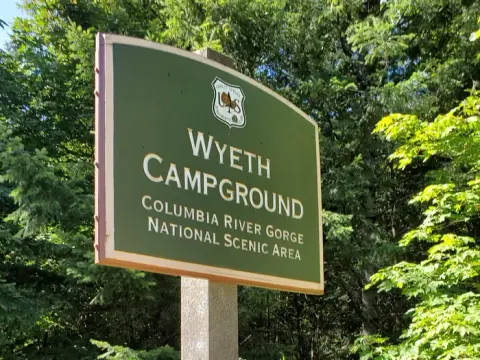 Wyeth Campground Site Entrance Sign