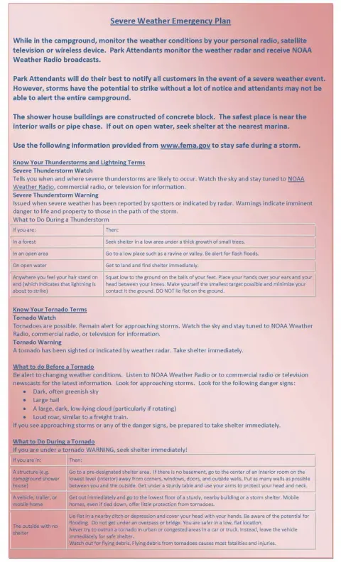SEVERE WEATHER EMERGENCY PLAN