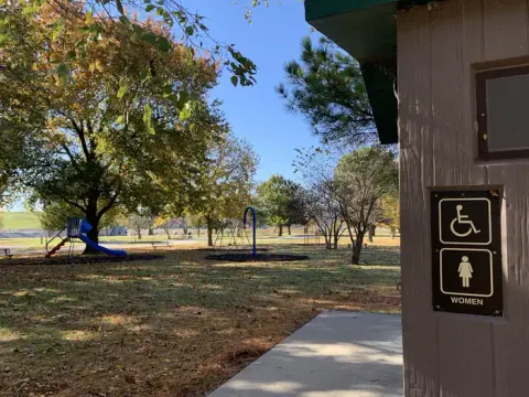 Brush Creek offers women's designated restroom and shower facility close to campers for convenience.
