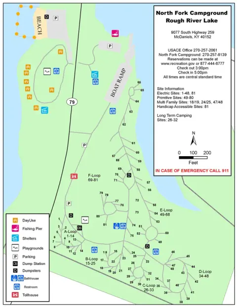 North Fork Campground Map