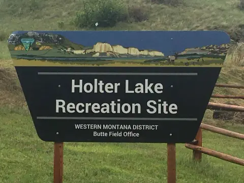 BLM Holter Lake Campground entrance sign