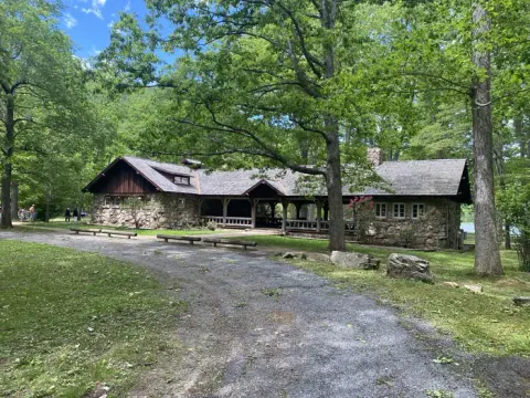 Beach Pavilion with restrooms, warm showers and the Visitor Center. Originally constructed in 1933.