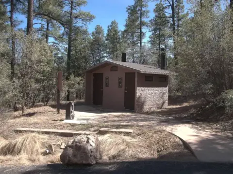 Hilltop Campground Accessible Vault Toilet and water hydrant