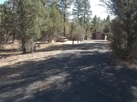 Entrance to Hilltop Campground with accessible Picnic Area and Vault Toilet
