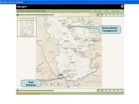 Map of Arches National park