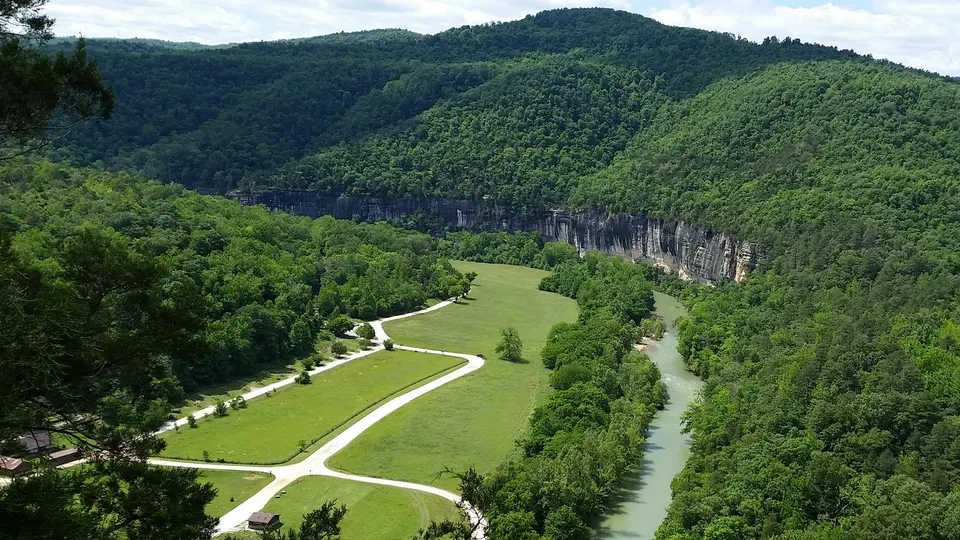 View of the Steel Creek area from the Buffalo River Trail