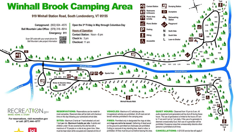 Winhall Brook Camping Area Map