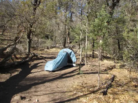 Backpacking Campsite in the Chisos Mountains