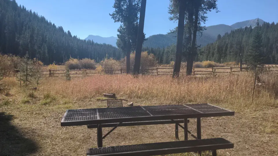 Big Creek Campground with mountains in the background
