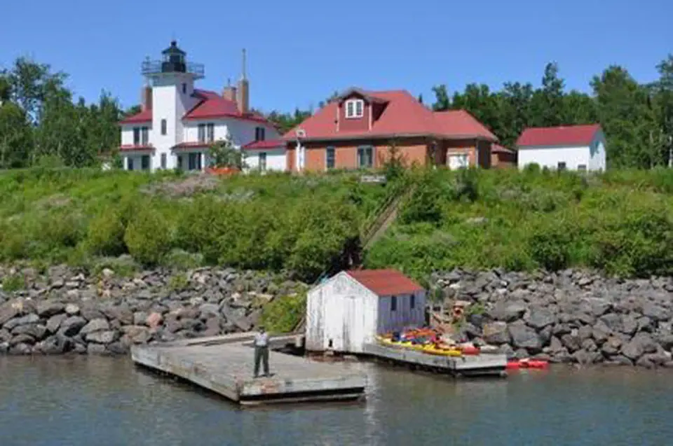 Raspberry Island Lighthouse view from the water