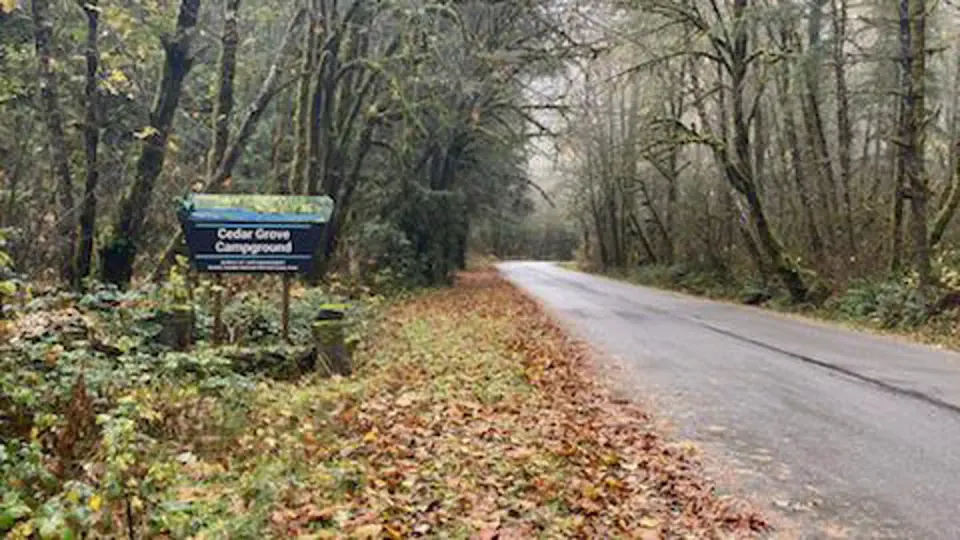 Cedar Grove portal sign