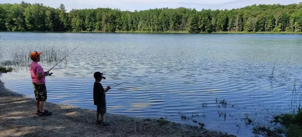 Children fishing
