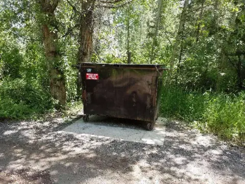 Big Game Campground trash dumpster