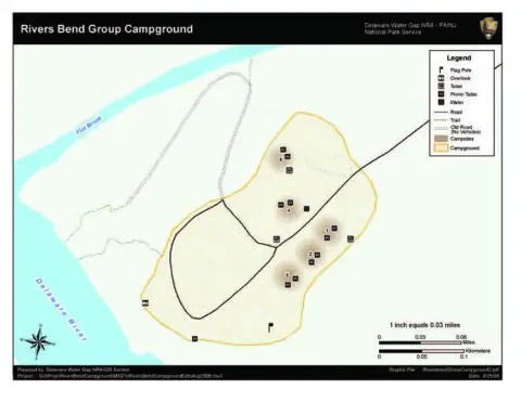 Map of Rivers Bend Group Campground