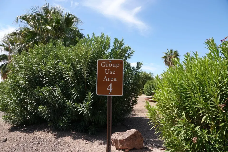 Campsite sign 4 located in a desert setting