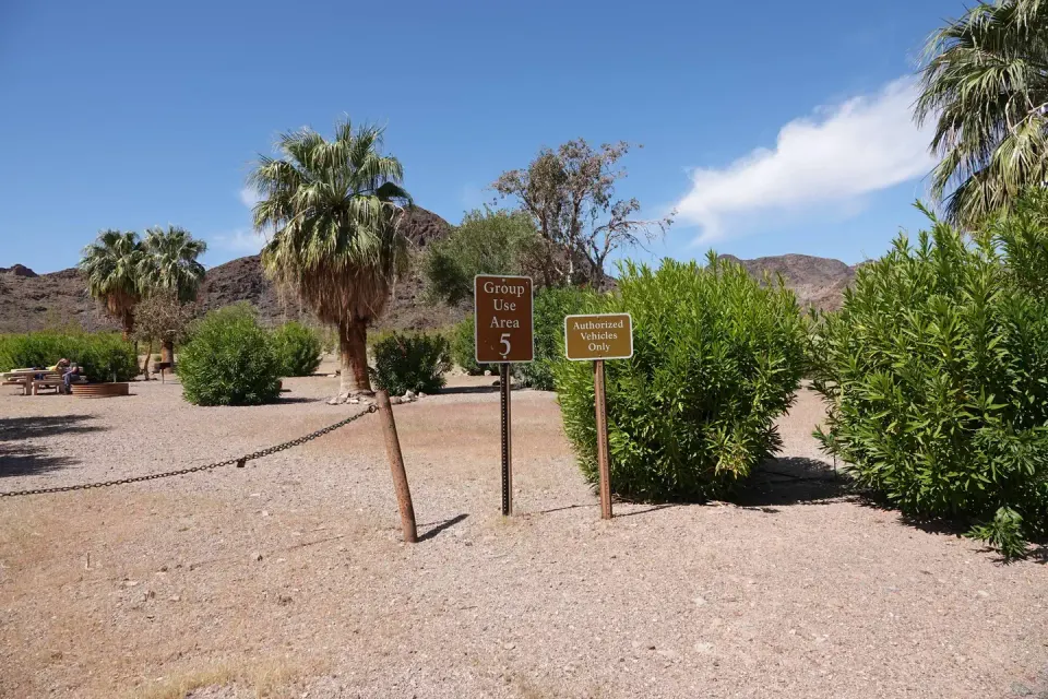 Group Campsite located in a desert setting