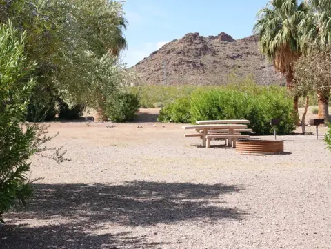 Boulder Beach Group Campsite 5 located in a desert setting