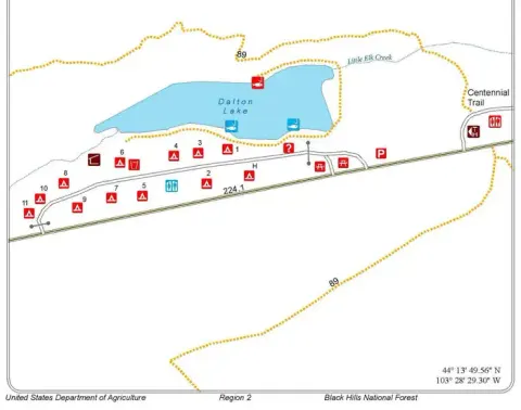 Dalton Lake Campground Map