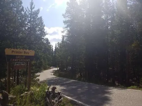 Printer Boy Group Campground sign