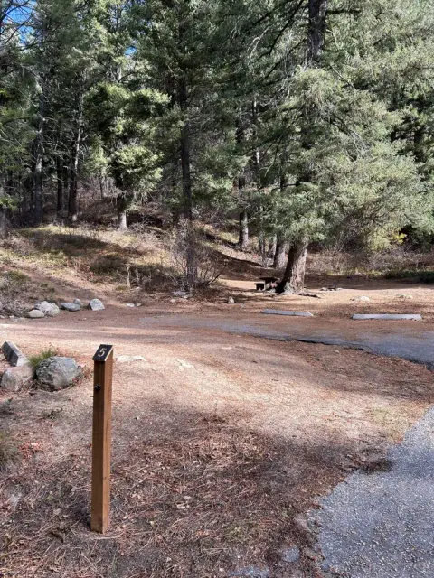 Paved parking spot next to campsite