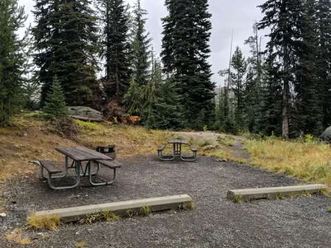 Hazard Lake Campsite on a fall morning