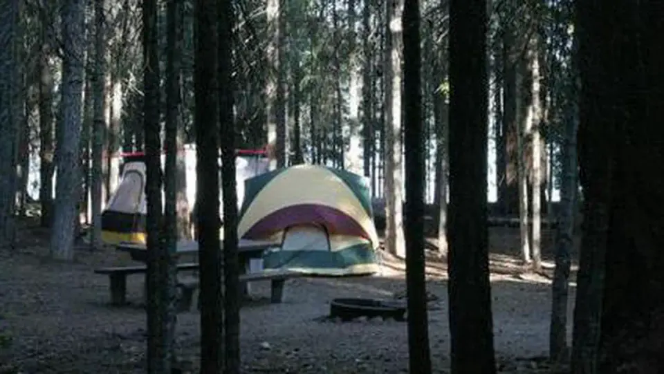 tents at sunset