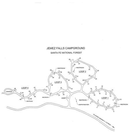 JEMEZ FALLS CAMPGROUND MAP