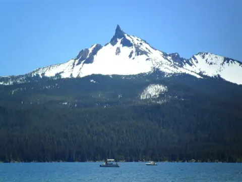 View of Mount Thielsen from campground